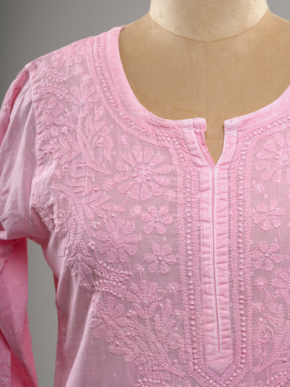 Dobby Cotton Chikankari Kurti