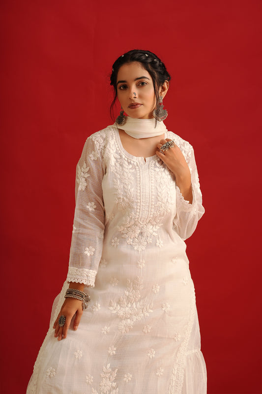 Fine Kota Doria Kurta Set