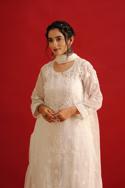 Fine Kota Doria Kurta Set