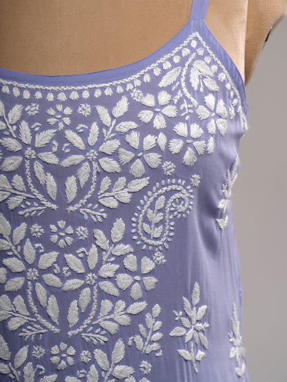 Chikankari Spaghetti Kurti