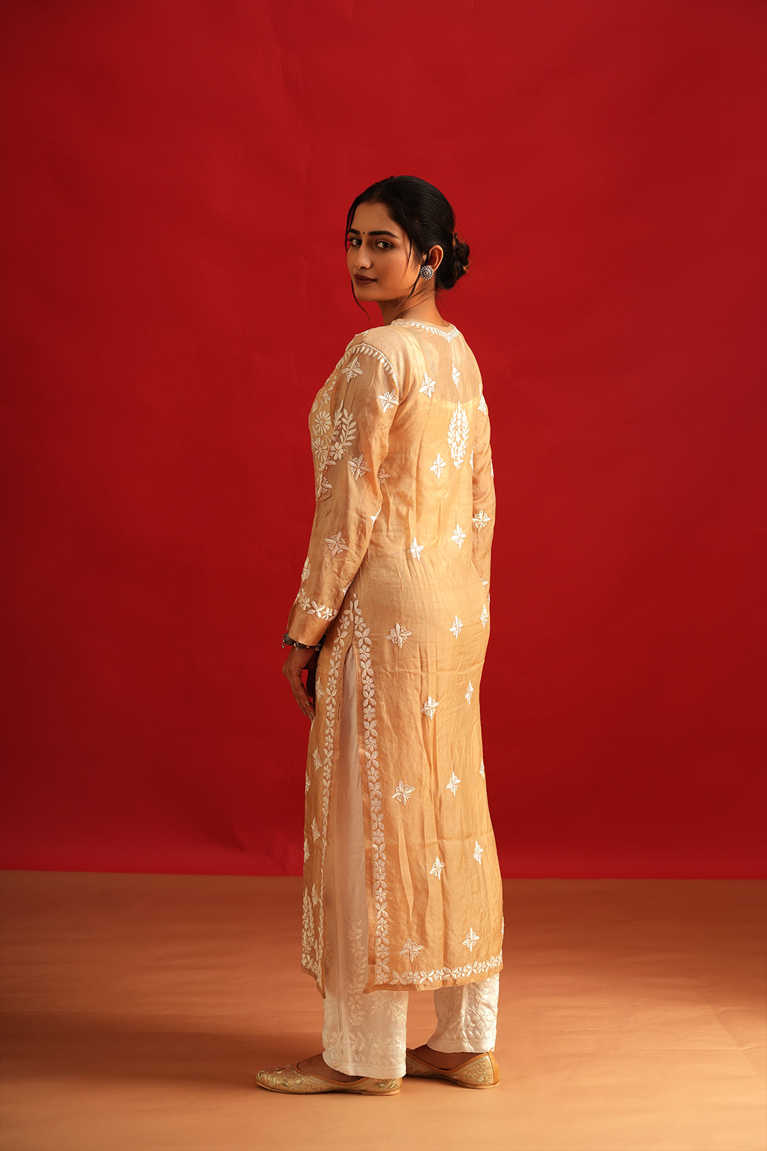 Silk Chikankari Kurti