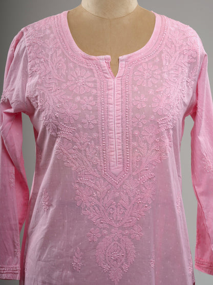 Dobby Cotton Chikankari Kurti