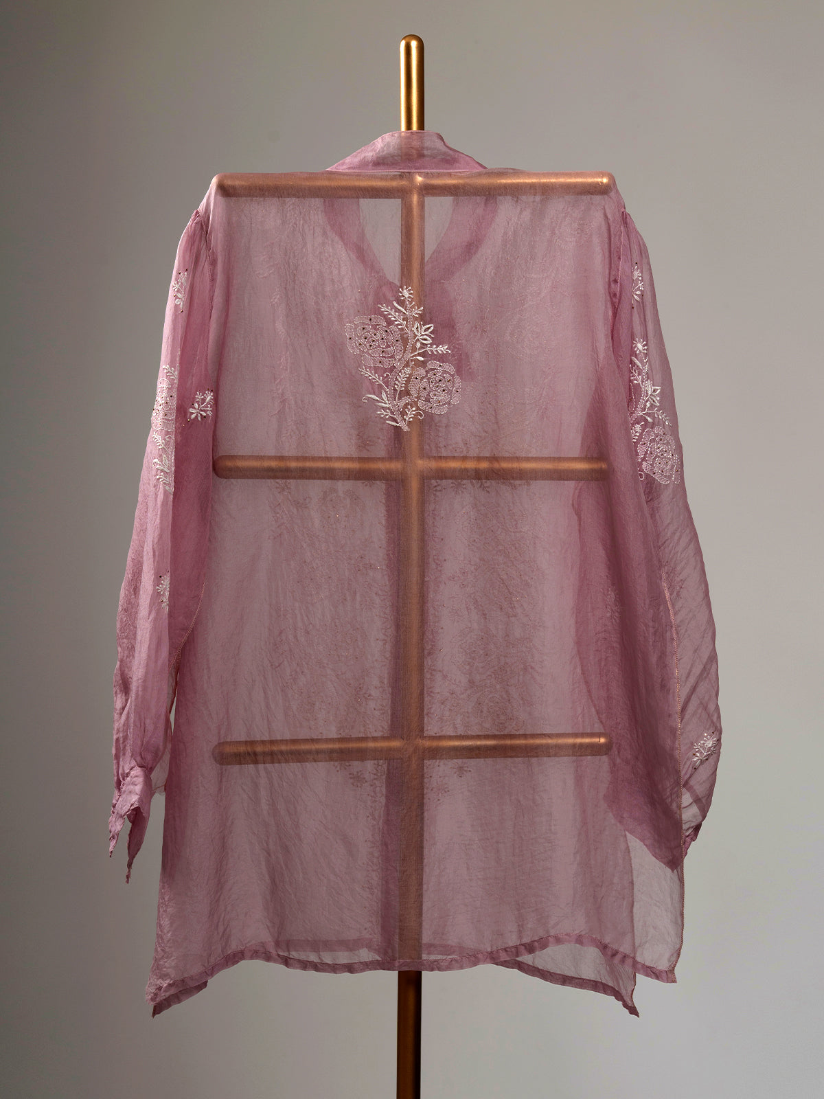 Organza Chikankari Shirt With Mukaish Work