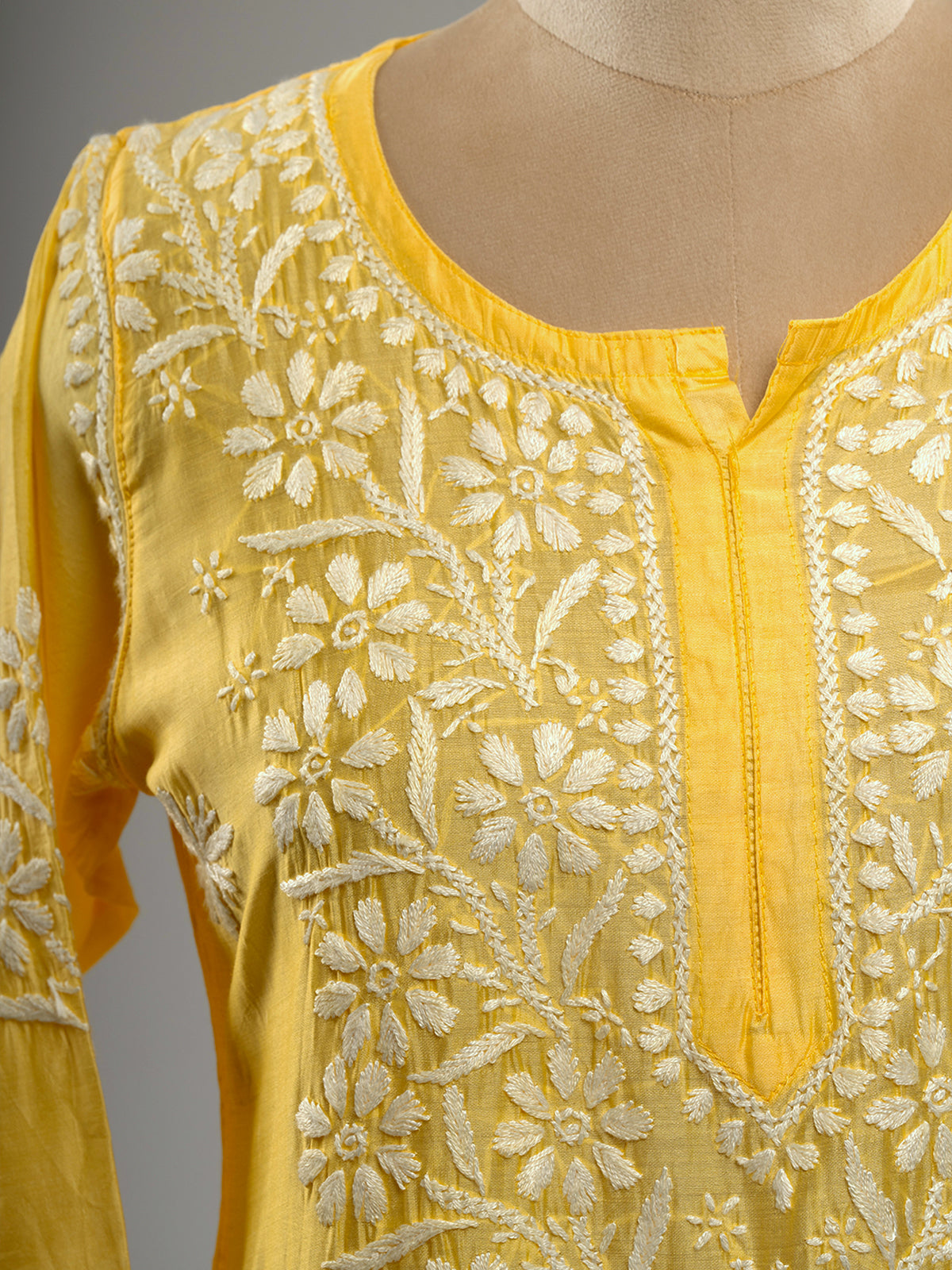 Chanderi Chikankari Kurti