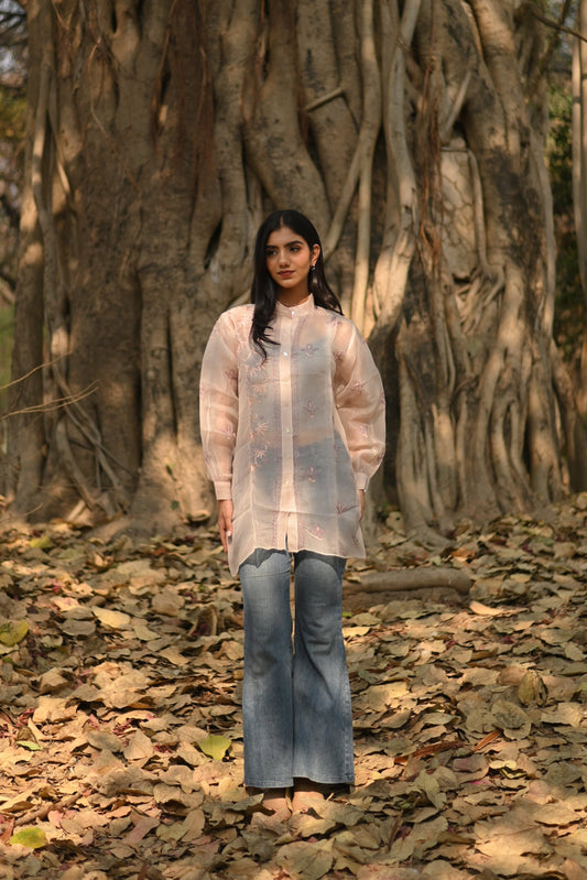 Organza Chikankari Shirt S25