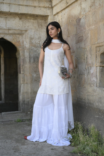 White Sharara Set S25