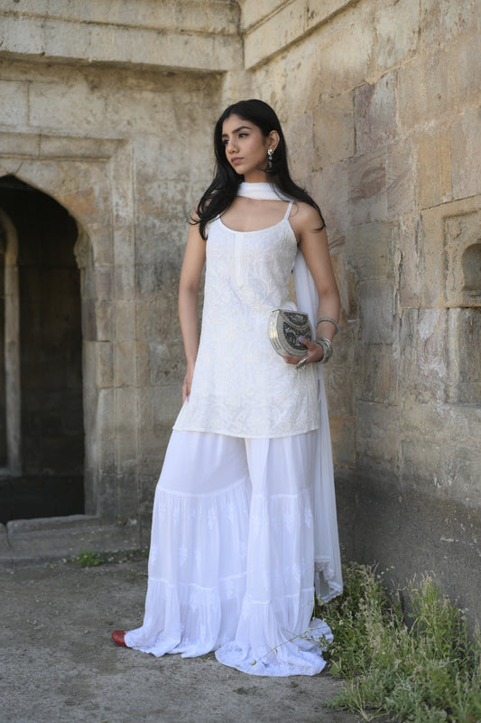 White Sharara Set S25